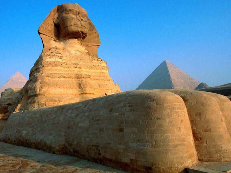 Great Sphinx of Giza — Blue, Serene, Afternoon, Photograph, Pyramids
