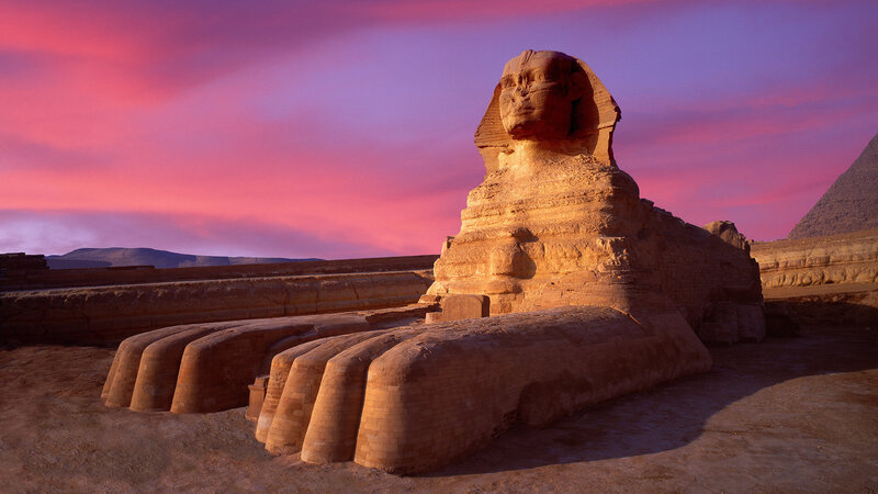 Great Sphinx of Giza — Pink, Dramatic, Sunset