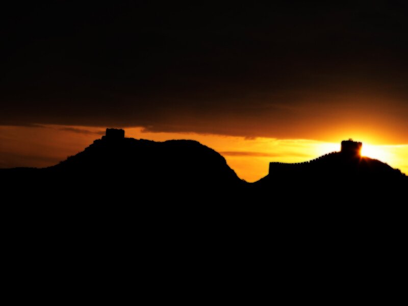 Great Wall at Sunset — Black, Dramatic
