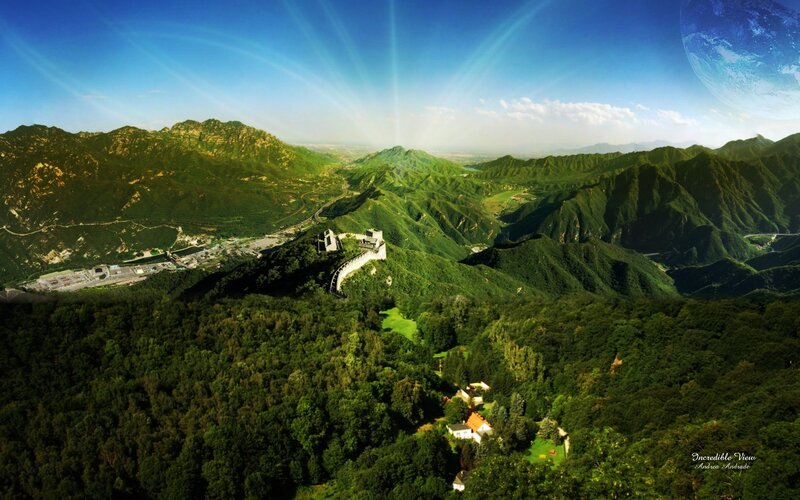 Great Wall of China aerial view