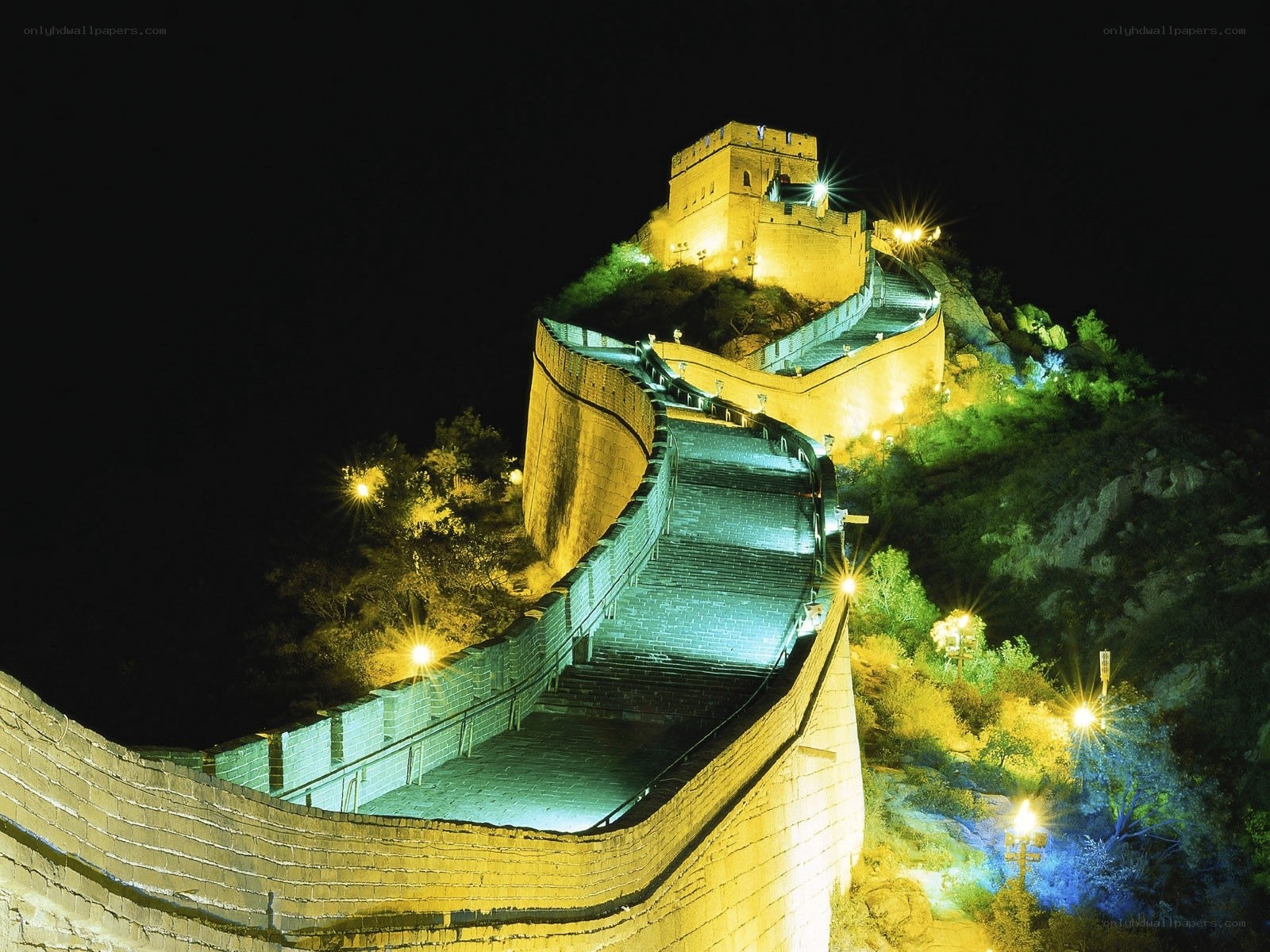 Great Wall of China at night