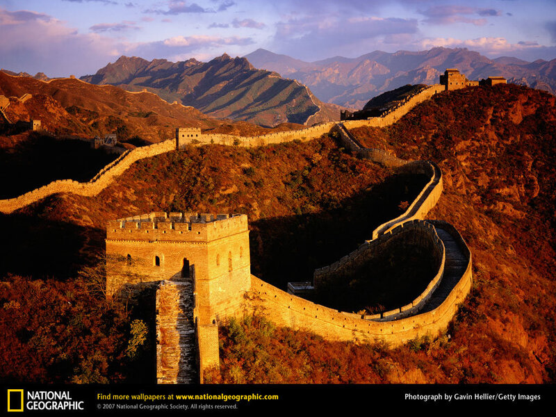 Great Wall of China at sunset