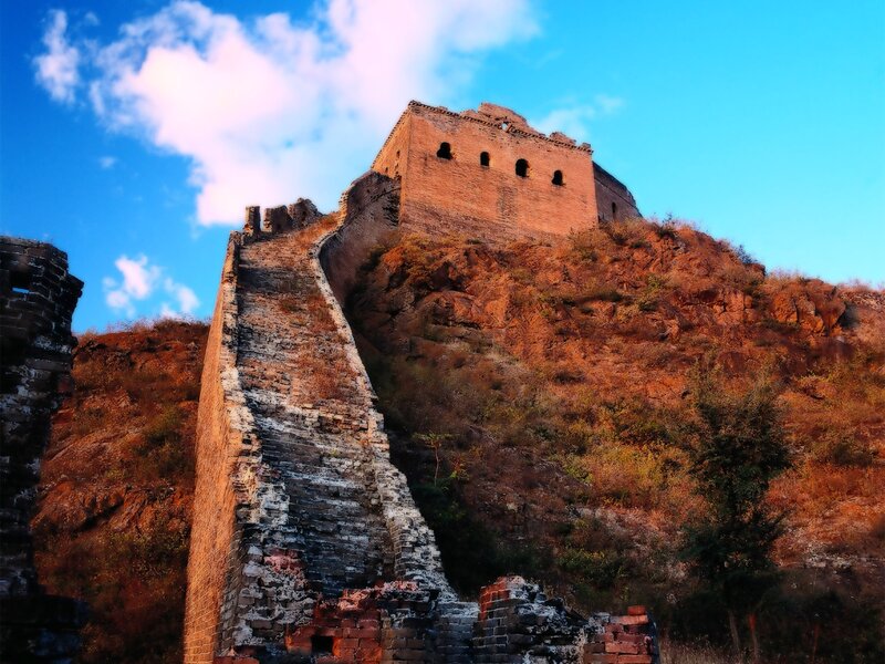 Great Wall of China at sunset
