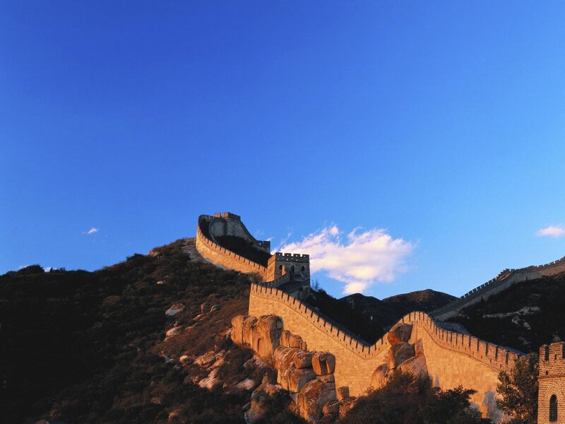 Great Wall of China at sunset