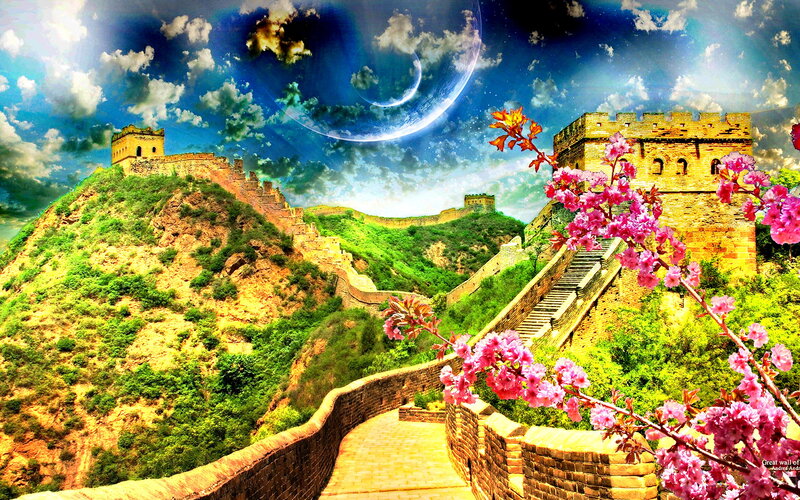 Great Wall of China — Blue, Dramatic, Spring