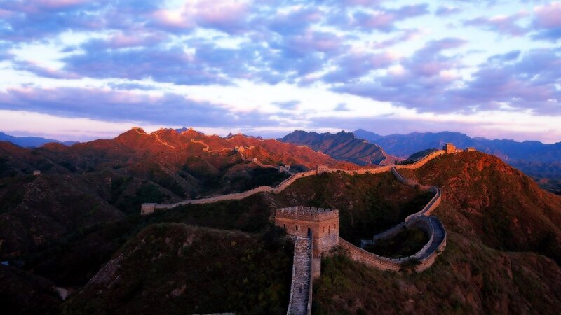 Great Wall of China — Blue, Dramatic, Sunset, Photograph