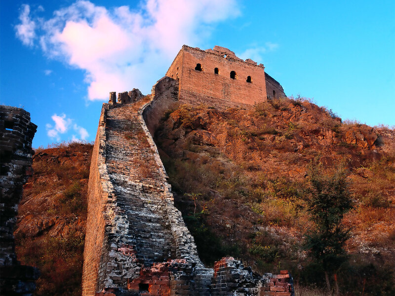 Great Wall of China — Blue, Dramatic, Sunset