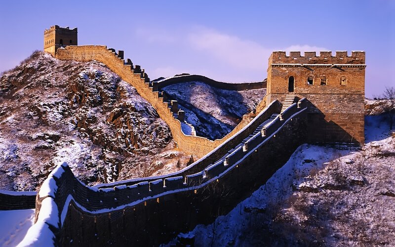 Great Wall of China — Blue, Dramatic, Winter, Photograph