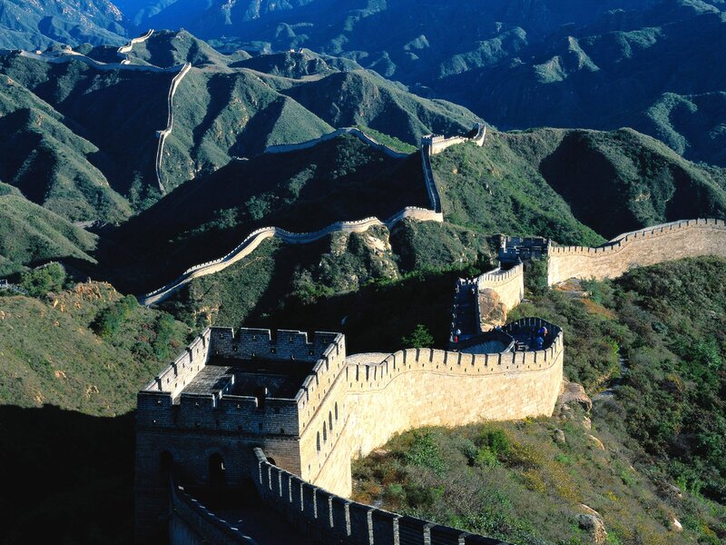 Great Wall of China — Green, Dramatic, Afternoon, Photograph, Mountains