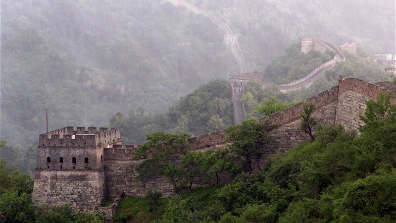 Great Wall of China in mist