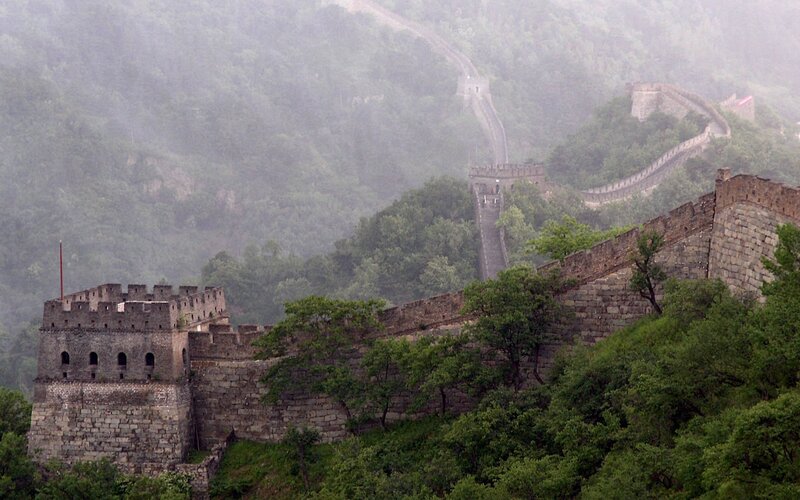 Great Wall of China in mist