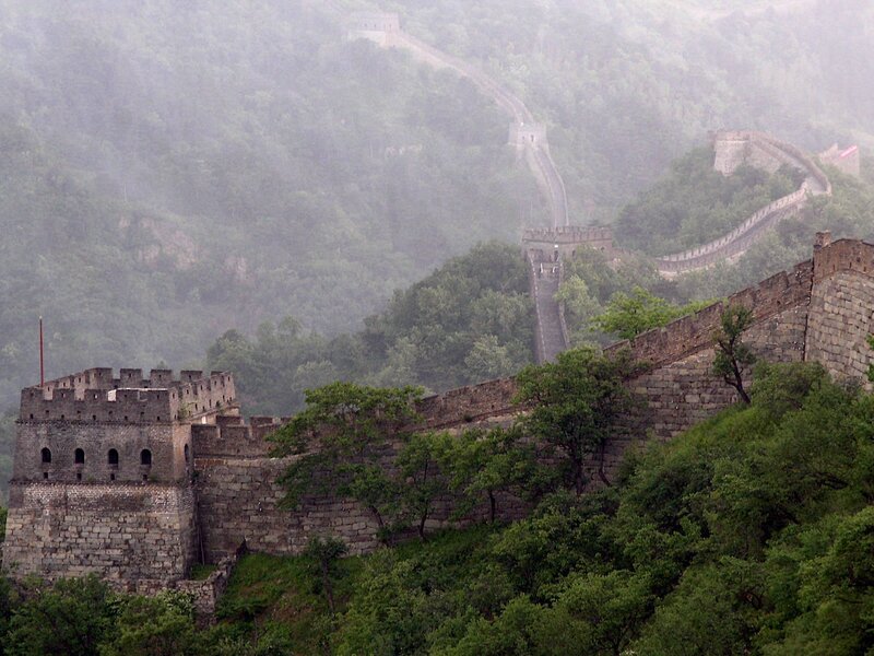 Great Wall of China in mist