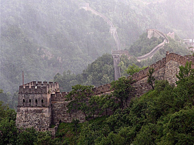 Great Wall of China in mist