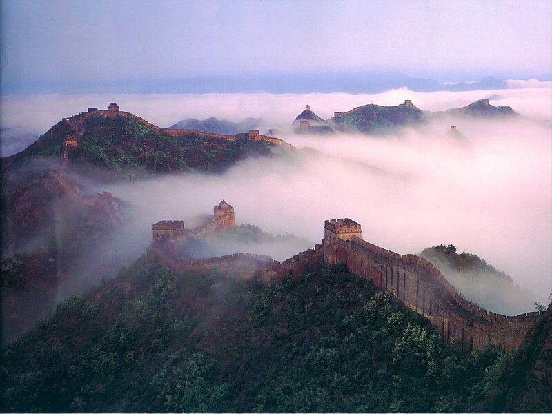Great Wall of China in mist