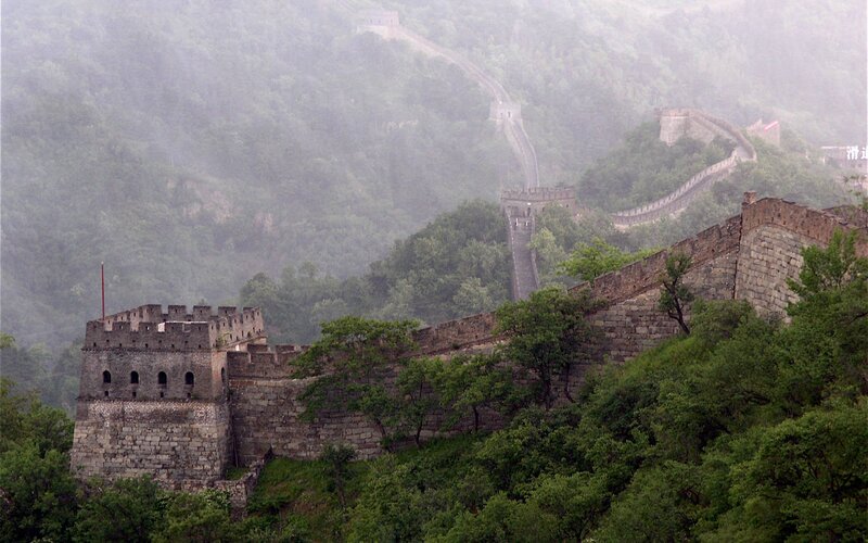 Great Wall of China in mist
