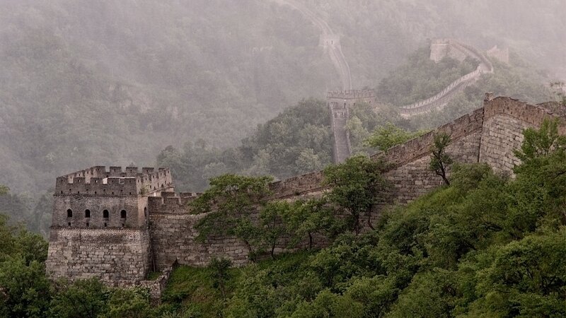 Great Wall of China in mist