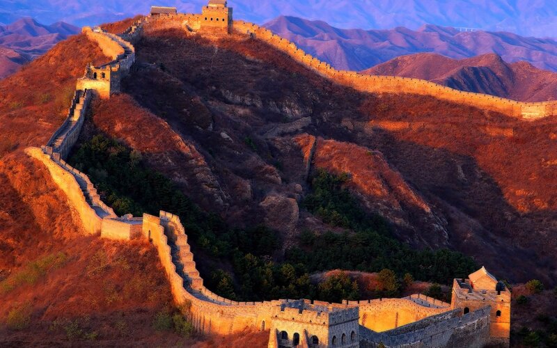 Great Wall of China — Orange, Dramatic