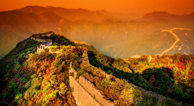 Great Wall of China — Orange, Serene