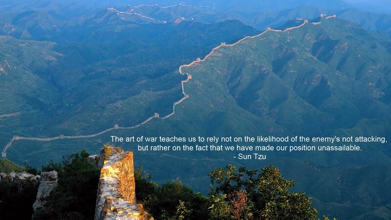 Great Wall of China with quote