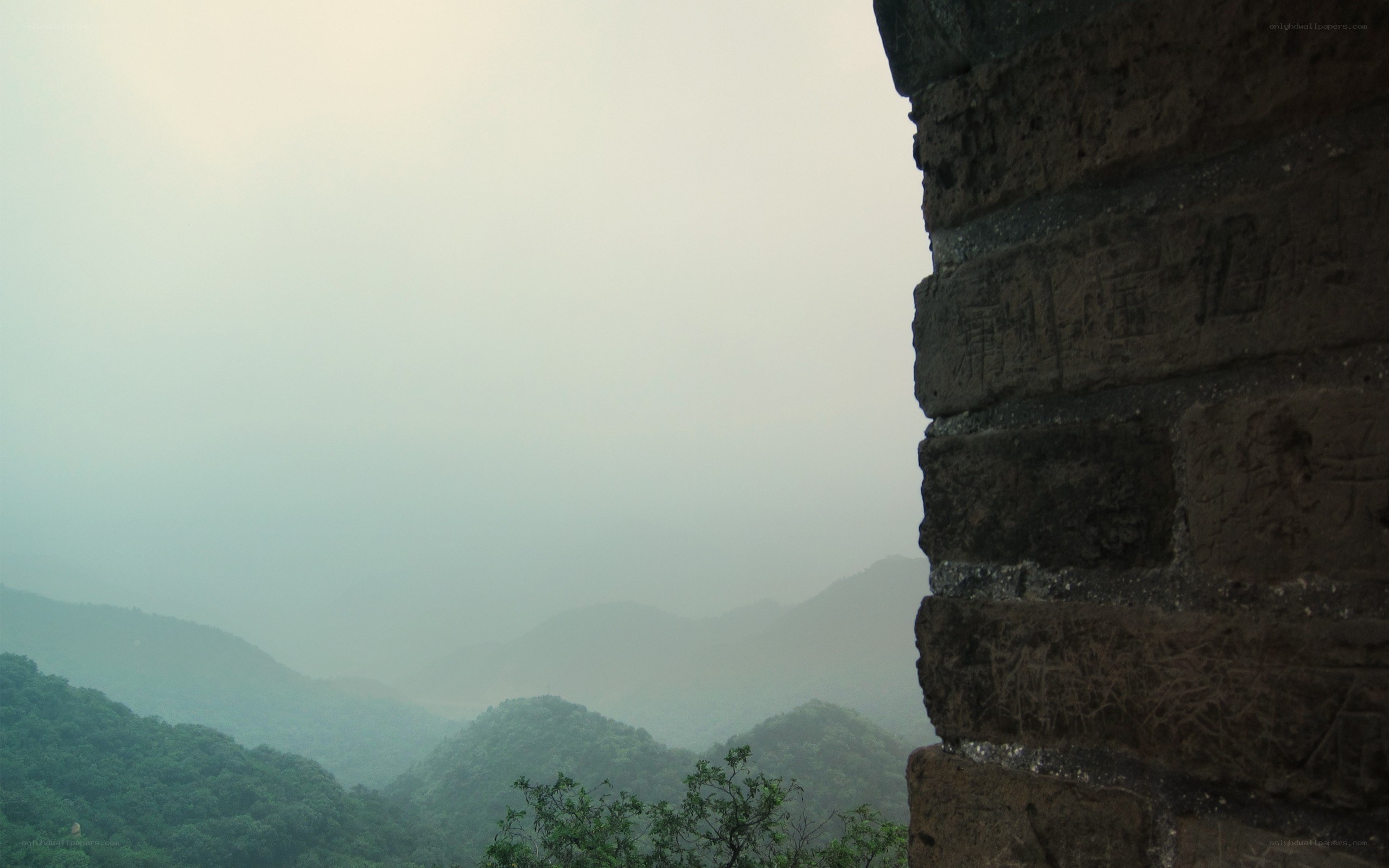 Great Wall view through mist