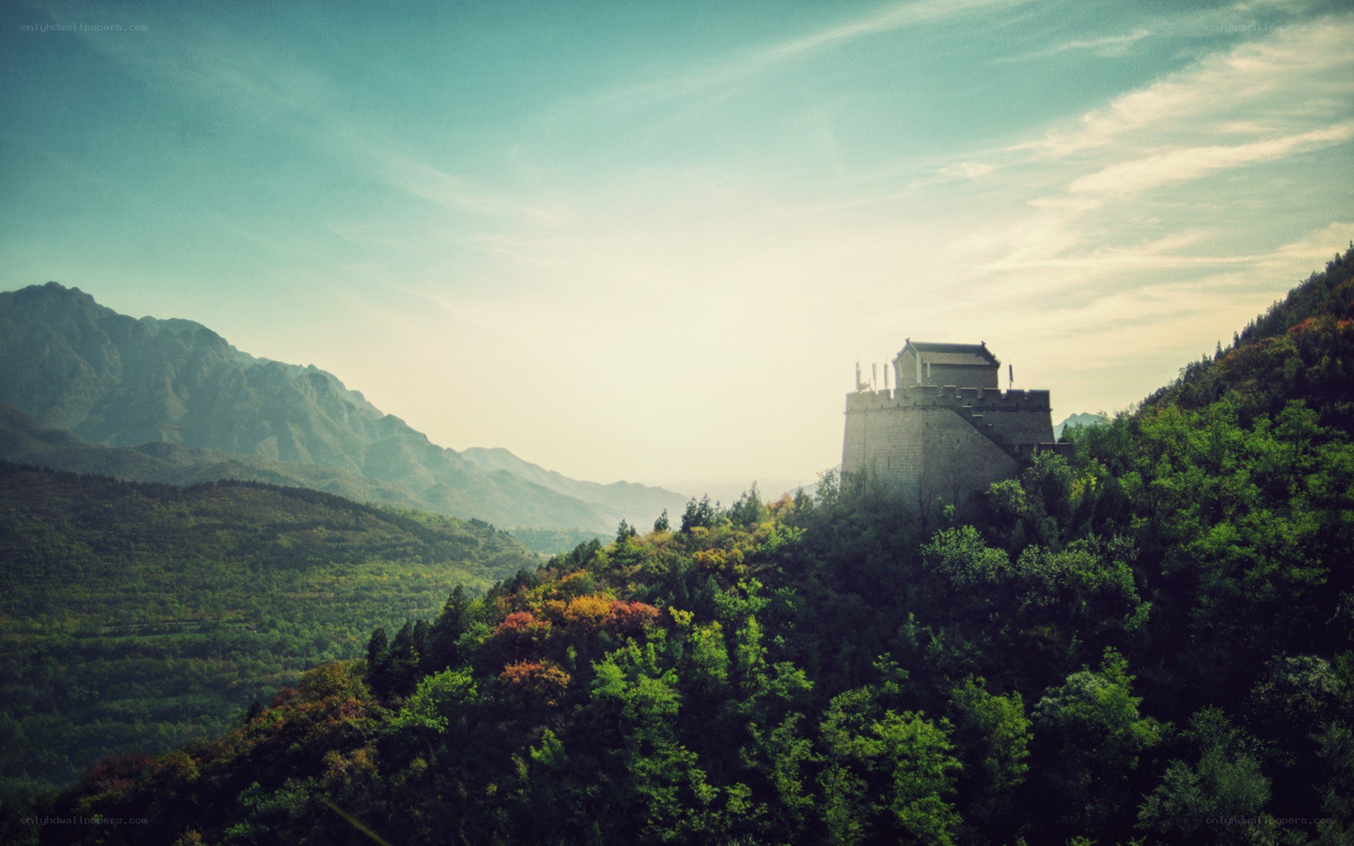 Great Wall watchtower on a mountain