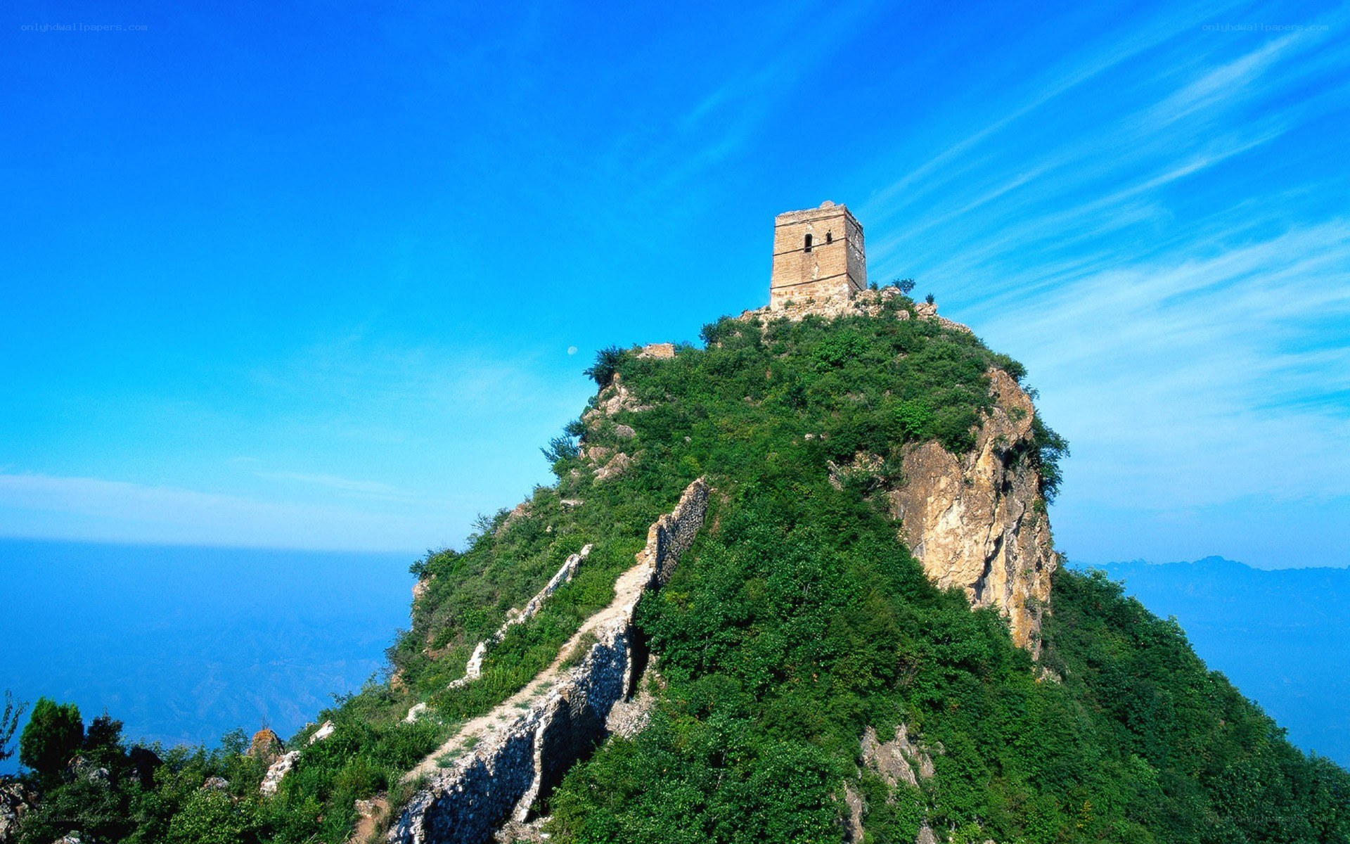 Great Wall watchtower on a mountain