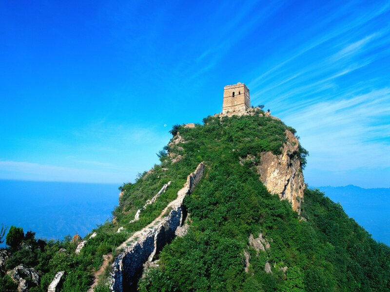 Great Wall watchtower on mountain
