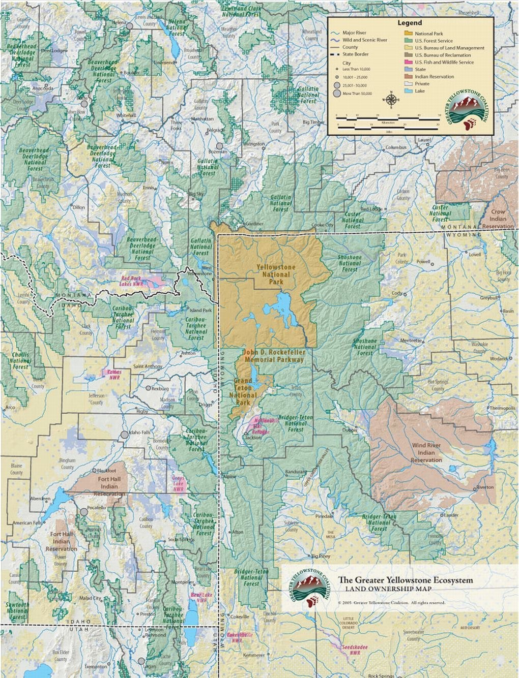 Greater Yellowstone Ecosystem Land Ownership Map