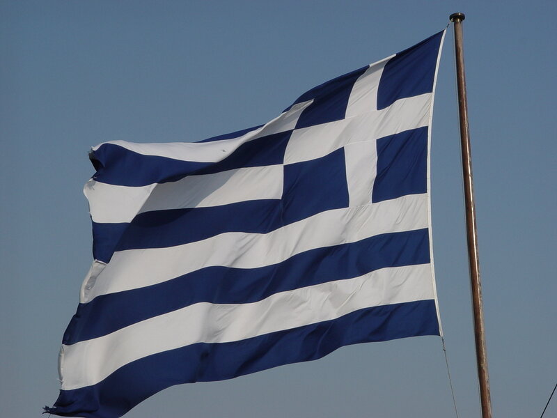 Greek Flag Waving — Blue, Calm
