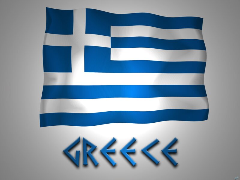 Greek flag waving in the wind