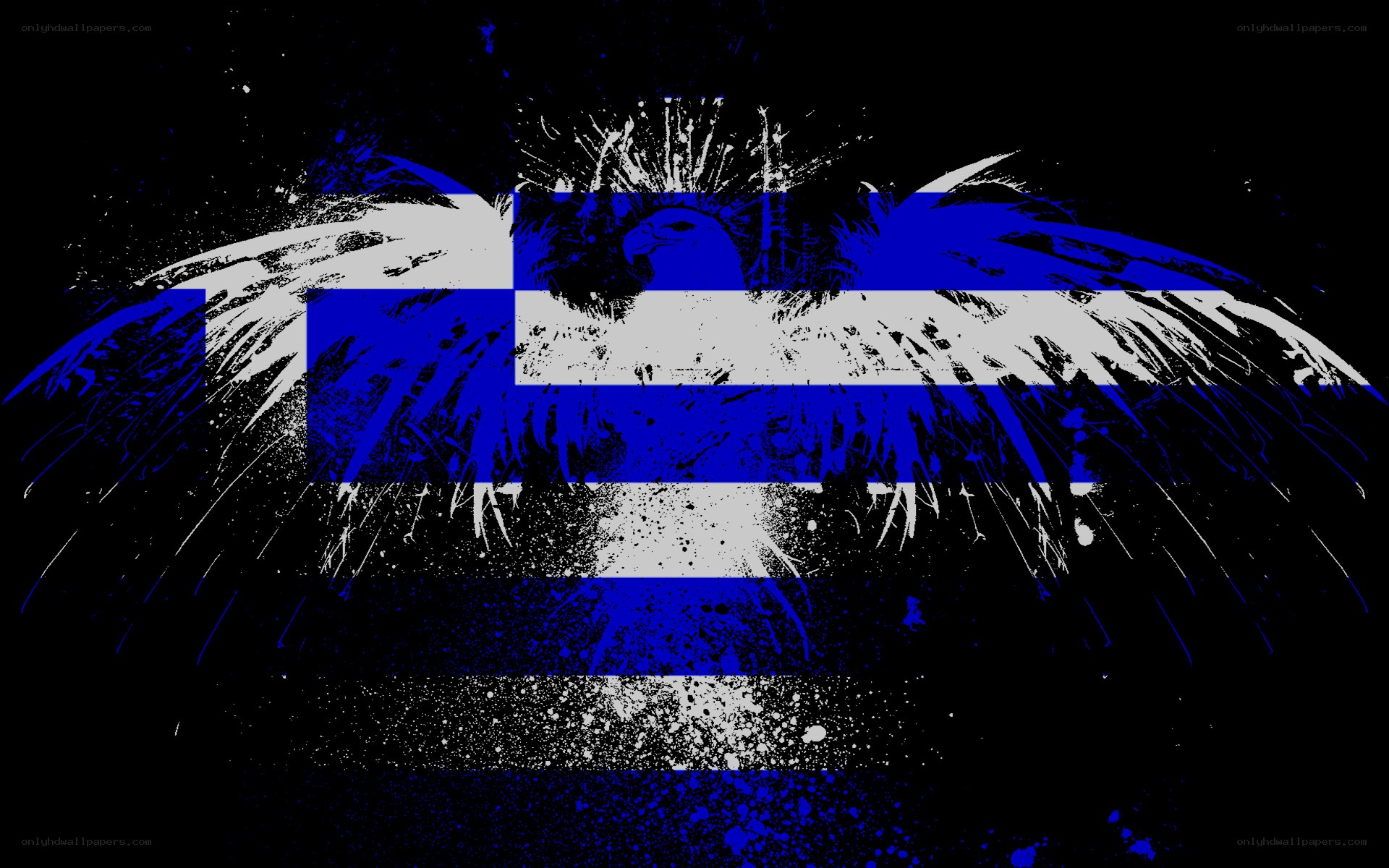 Greek flag with eagle design