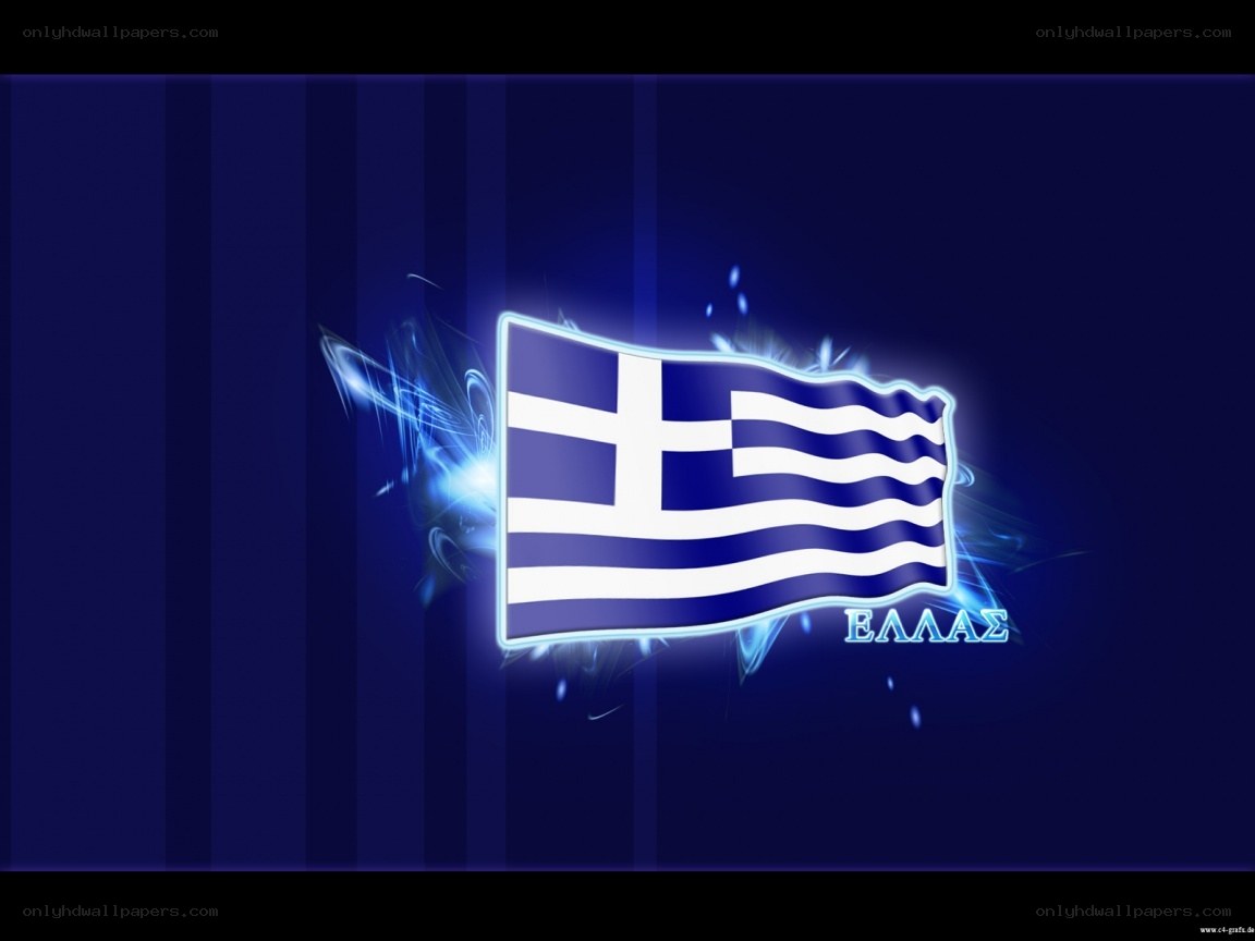 Greek flag with glowing effect