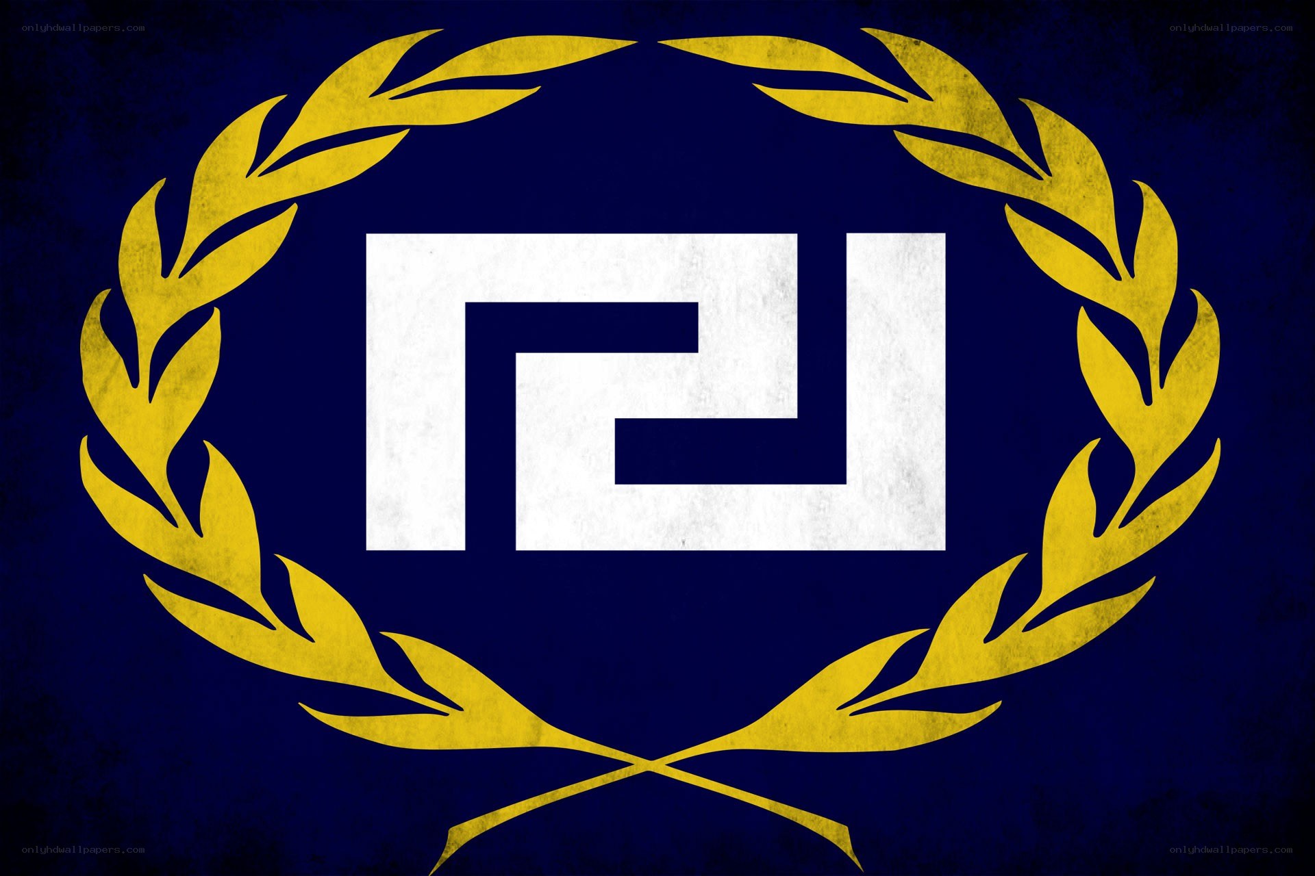 Greek flag with laurel wreath