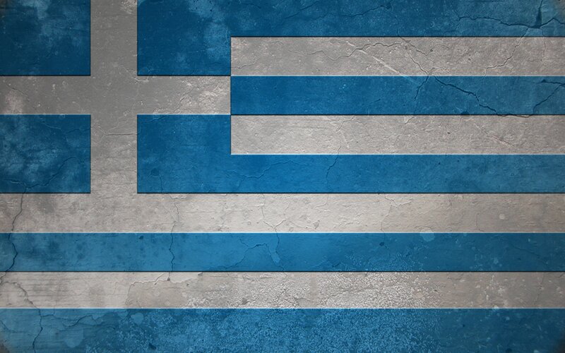 Greek flag with weathered texture