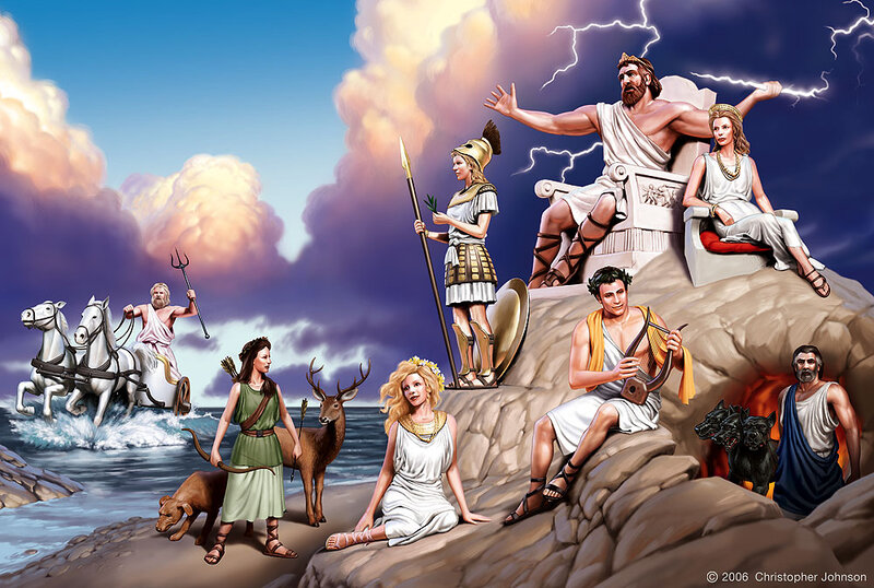 Greek Gods on Mountaintop