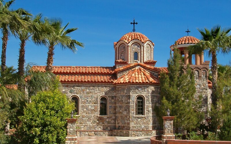 Greek Orthodox church with domes