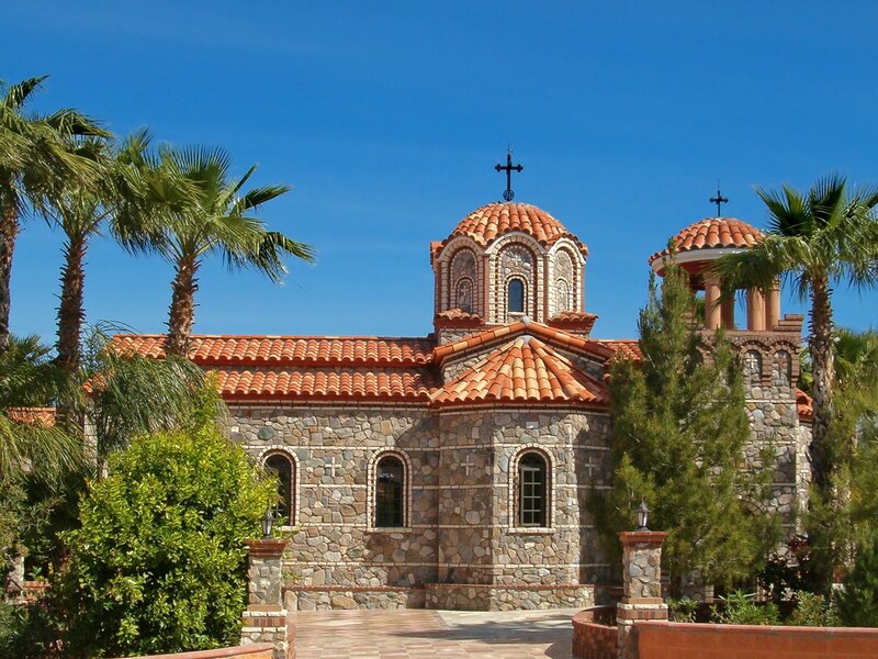 Greek Orthodox church with domes