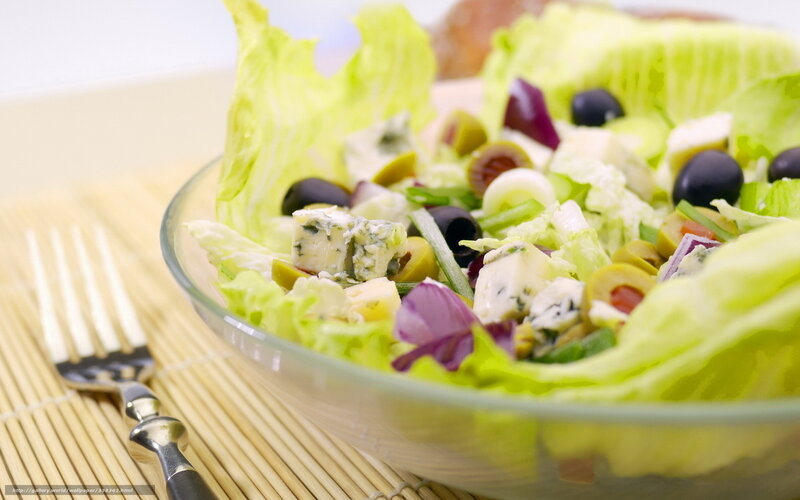Greek Salad in Bowl — Green