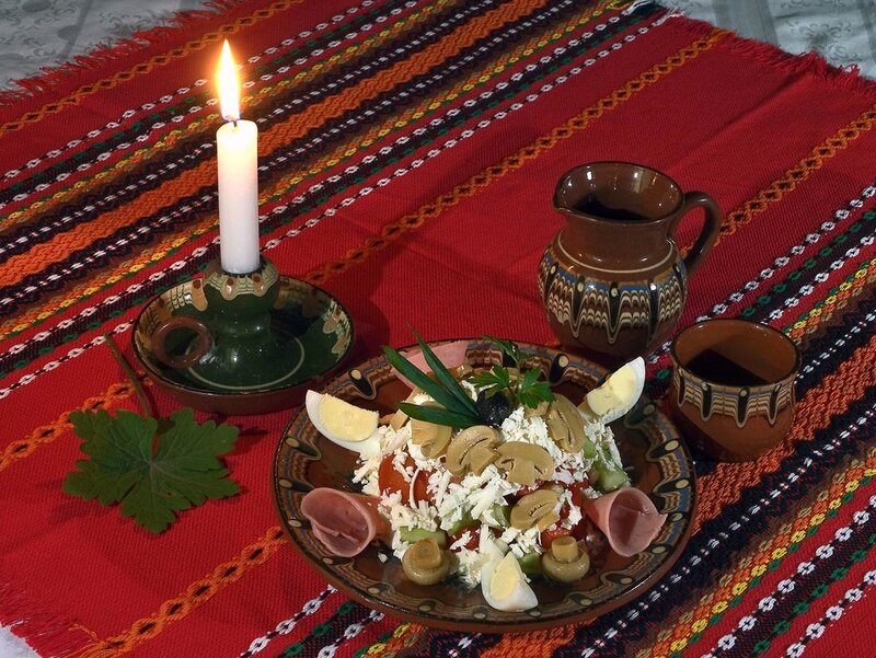 Greek Salad on Table