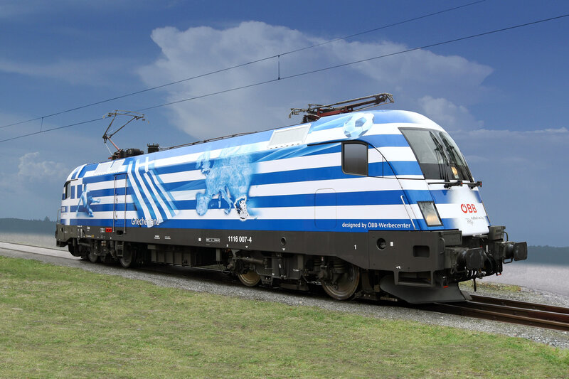 Greek-themed ÖBB locomotive