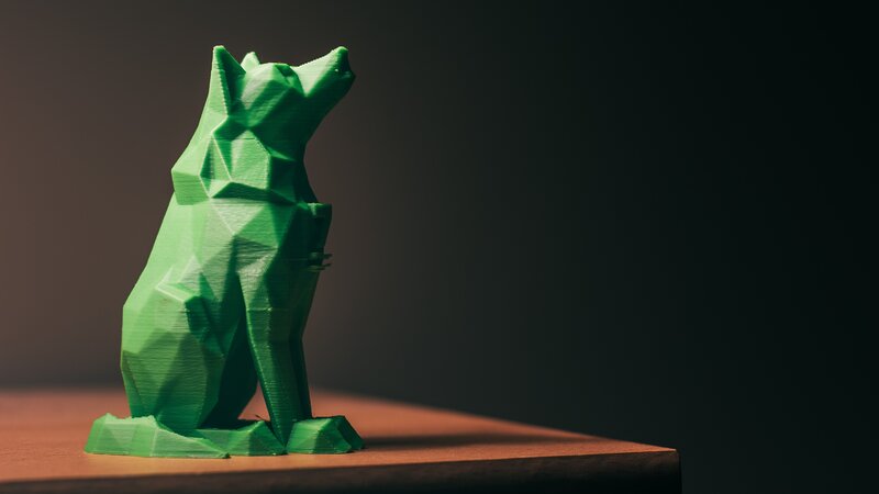 Green 3d-printed Wolf