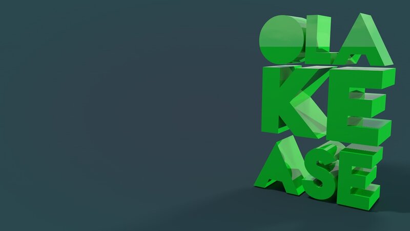 Green 3d Text Letters — Neutral