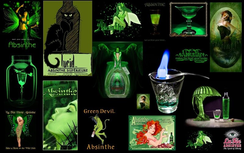 Green Absinthe Bottles