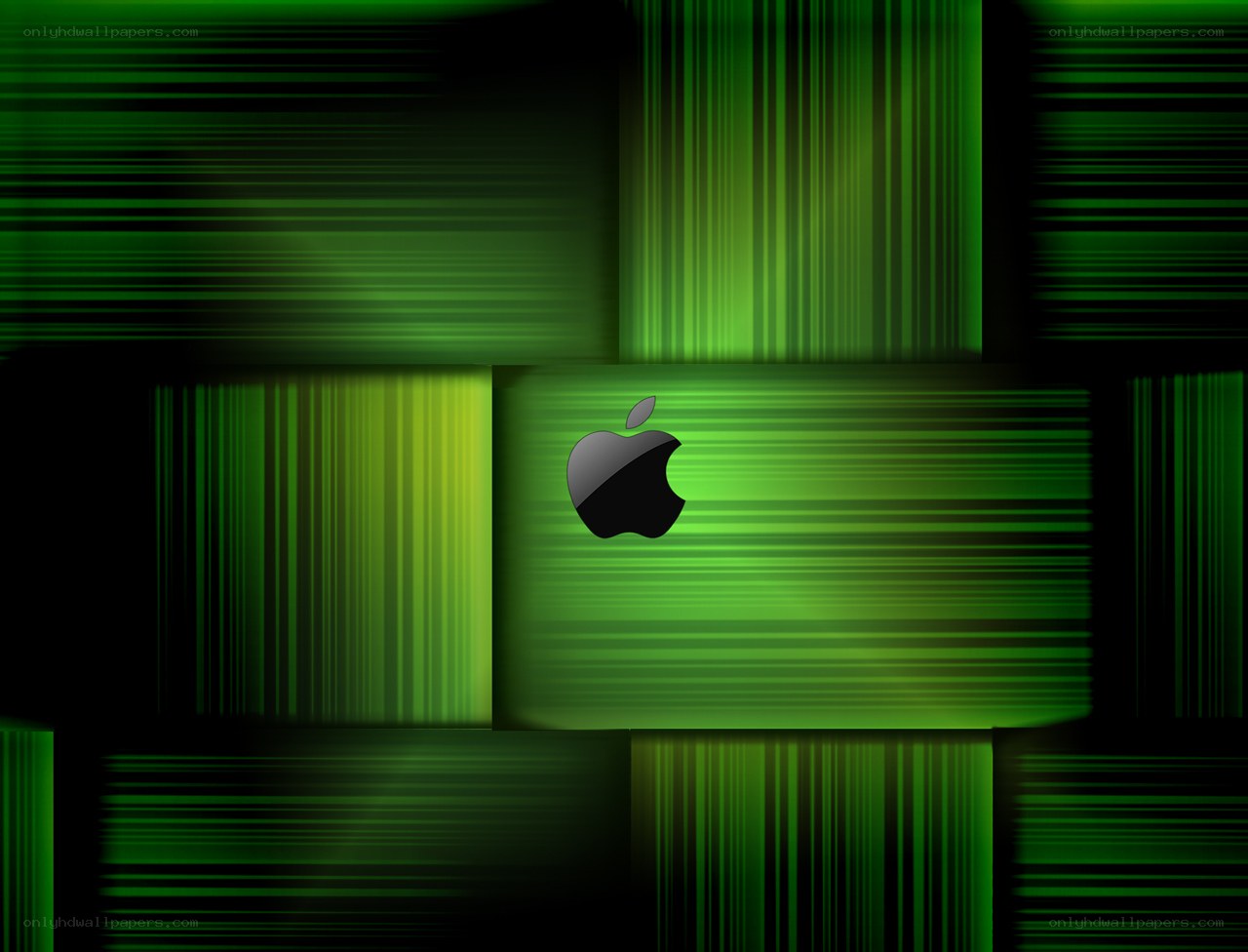 green abstract apple logo