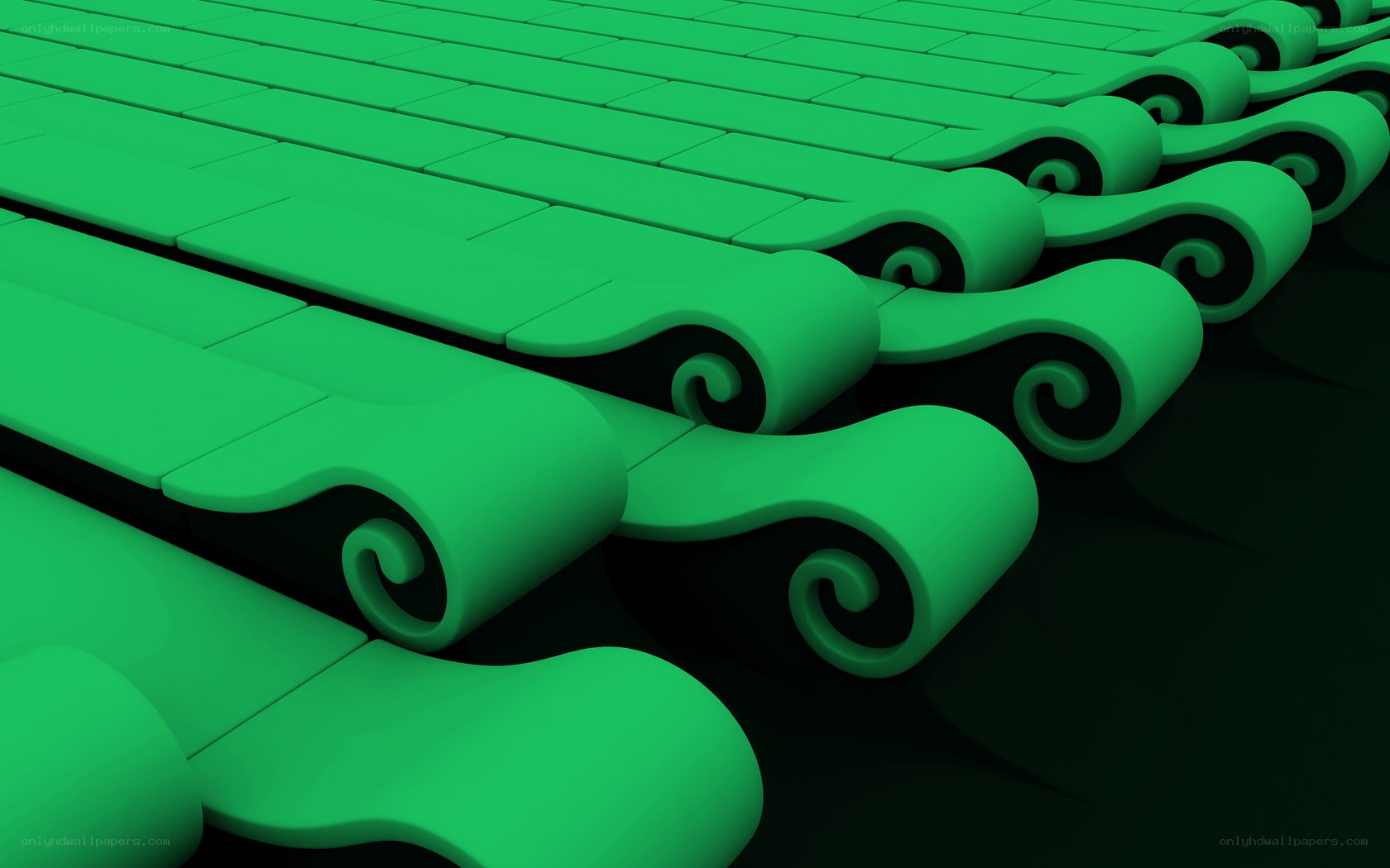 Green abstract architectural design
