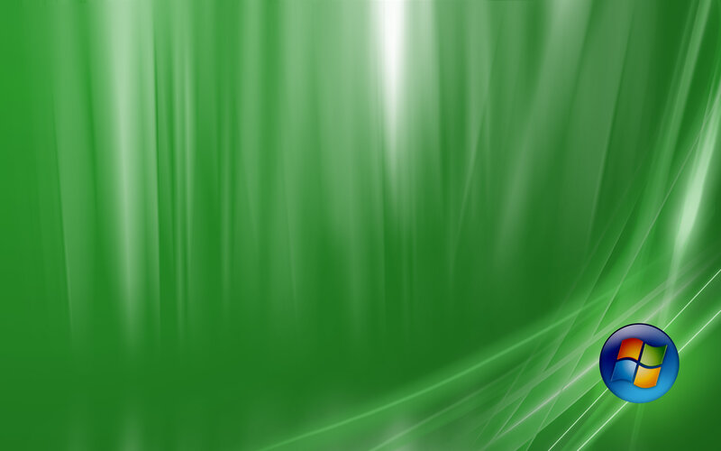 green abstract background with Windows logo