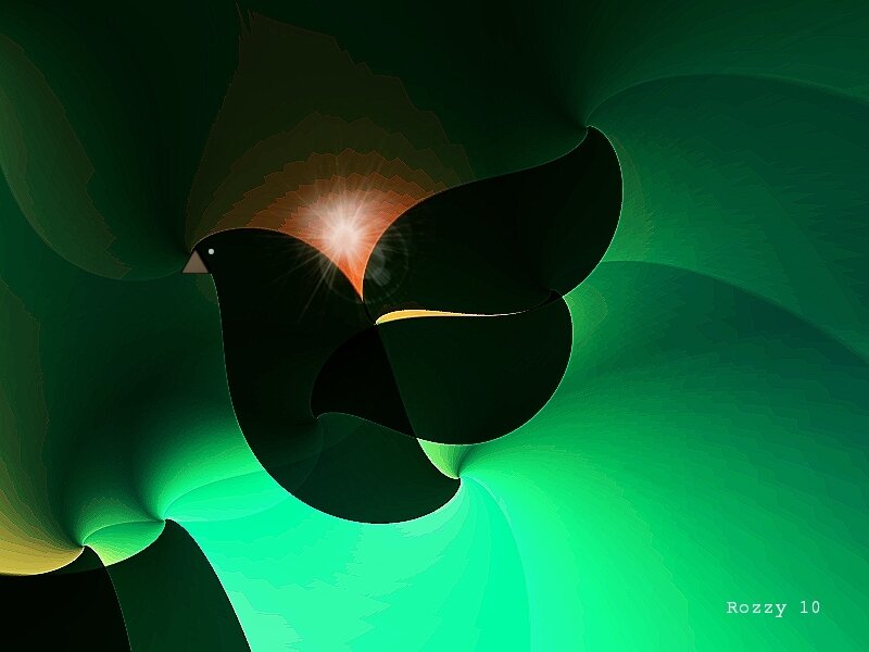 Green abstract bird design