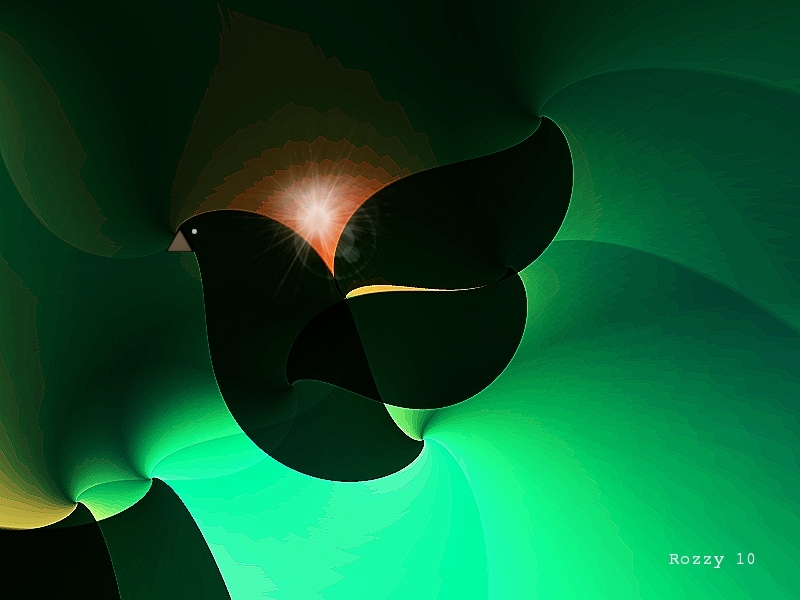 Green abstract bird design