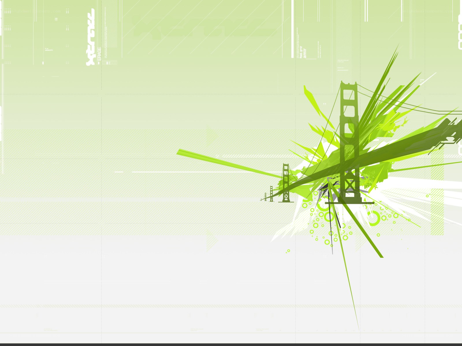Green abstract bridge design