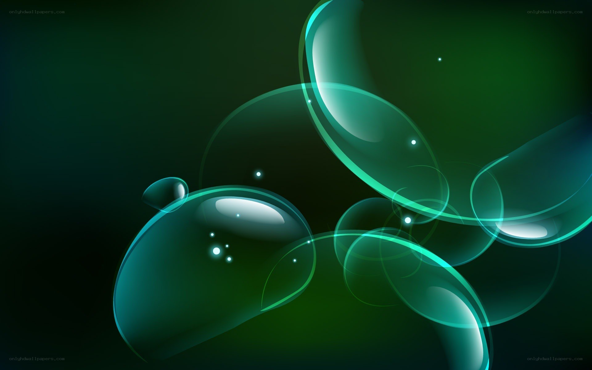 green abstract bubbles